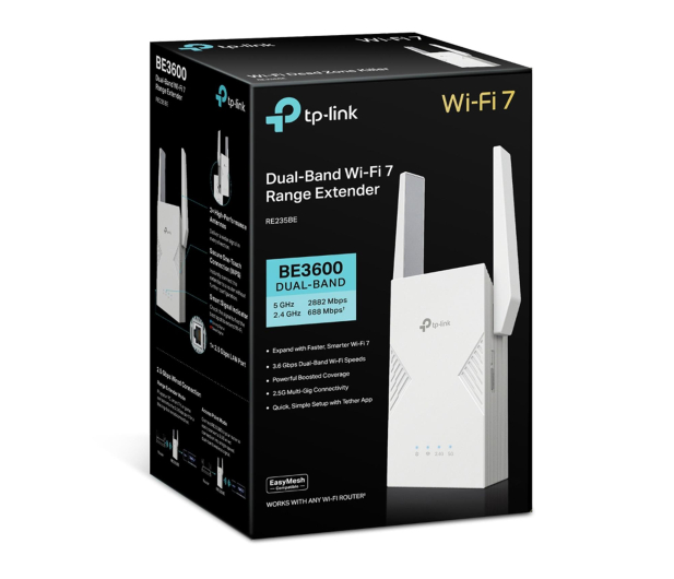 TP-Link RE235BE LAN (802.11b/g/n/ax/be 3600Mb/s) plug repeater - 1491006 - zdjęcie 3